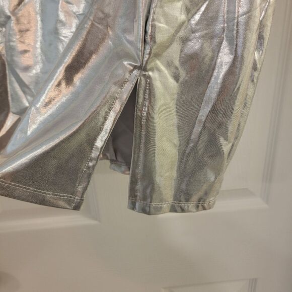 SHEIN Silver Metallic Holographic Halter Mini dress size small 4 NWOT - Picture 8 of 10